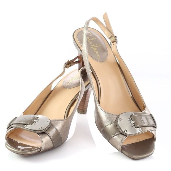 Cole Haan Metallic Leather Slingback Sandals Open Toe Shoes Women’s 6.5 - Picture 1 of 8